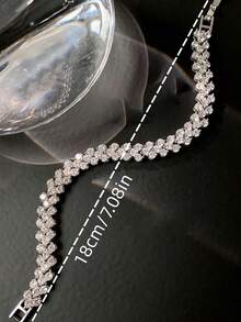 1 Vòng Tay Quyến Rũ Hợp Kim Kẽm Đá Trái Tim Trang Trí Vòng Tay Cho Nữ Trang Trí Hàng Ngày - Hoa hồng vàng - Xem 3