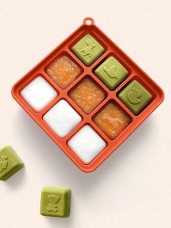 矽膠食品模具帶蓋矽膠嬰兒食品冷凍托盤食品儲存容器