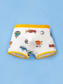 5pcs/Lot Letter, Game Machine & Multi-Color Printed Boxer Briefs For Tween Boys, Cartoon Street Style - Multicolor - View 4