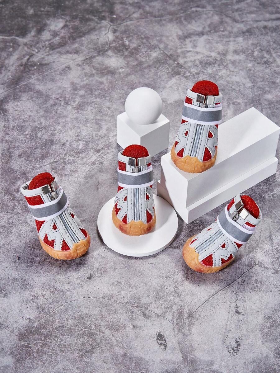 2雙反光寵物鞋子