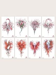 8sheets Animal Print Tattoo Sticker - Multicolor - View 2