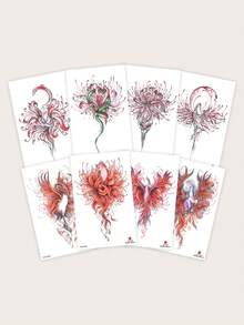 8sheets Animal Print Tattoo Sticker - Multicolor - View 3