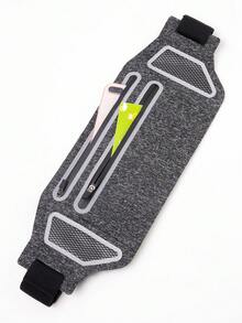 1pc Polyamide Zipper Running Bag - Grey - View 3