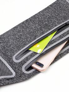 1pc Polyamide Zipper Running Bag - Grey - View 7