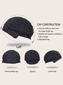 Halloween Costume Wig Short Curly Synthetic Wig With Bangs - Black - View 7