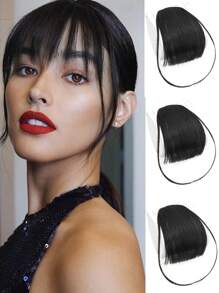 Flecos corto recto sintético pelo - Negro - Ver 1