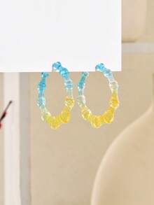 đôi bông tai thiết kế khớp tre thời trang cho phụ nữ để trang trí hàng ngày - Nhiều màu - Xem 2