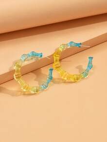 đôi bông tai thiết kế khớp tre thời trang cho phụ nữ để trang trí hàng ngày - Nhiều màu - Xem 3