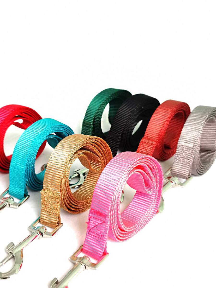 1pc Solid Color Pet Leash For Dog For Outdoor Anti-lost - Red - View 1