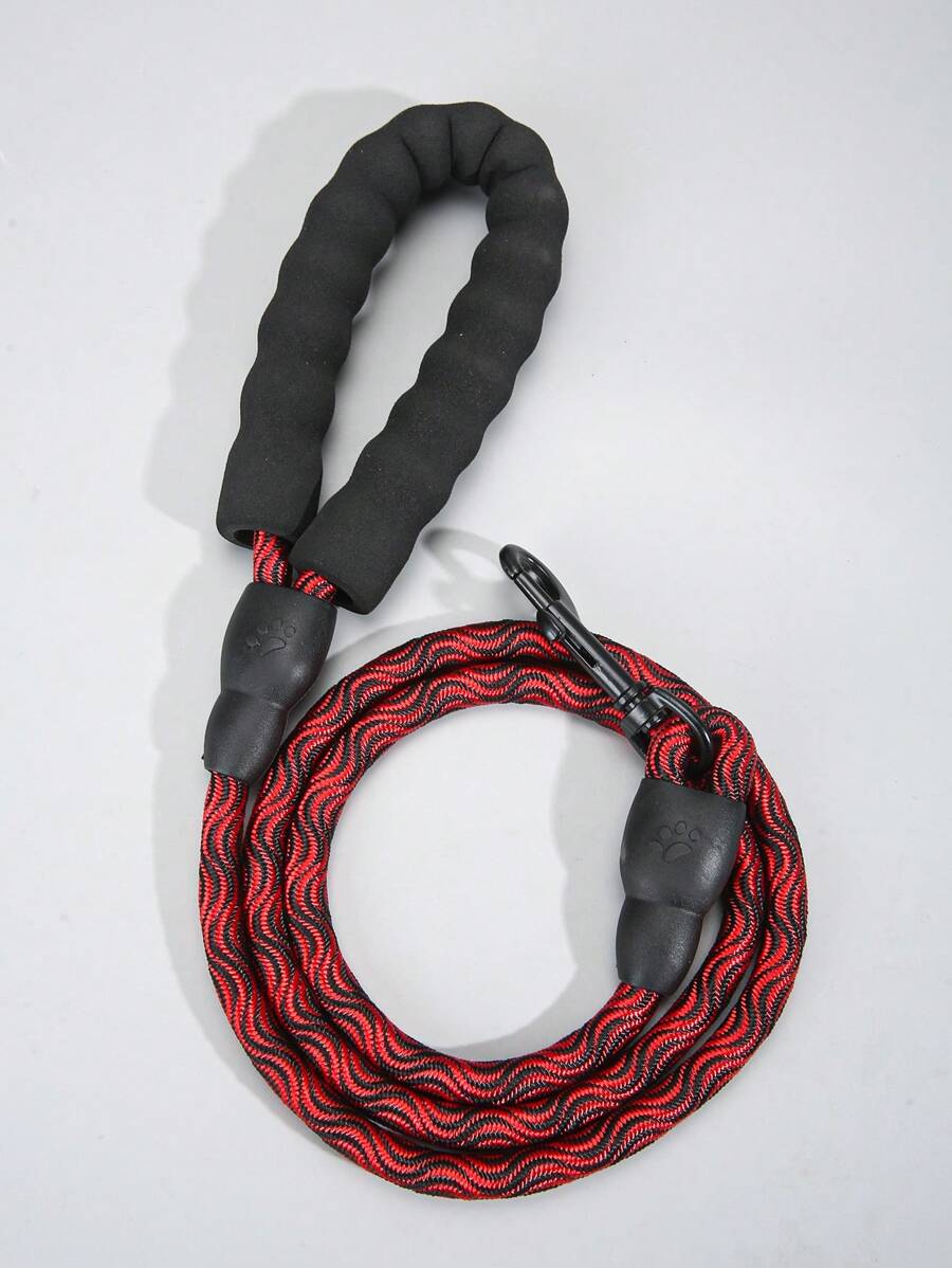 1入組幾何樣式寵物牽引繩適用於狗狗適用於戶外 - 紅色 - 查看 1