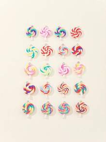 20入組微型聚合物粘土棒棒糖DIY首飾吊墜 - 彩色 - 查看 1