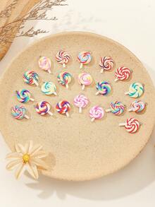 20入組微型聚合物粘土棒棒糖DIY首飾吊墜 - 彩色 - 查看 2