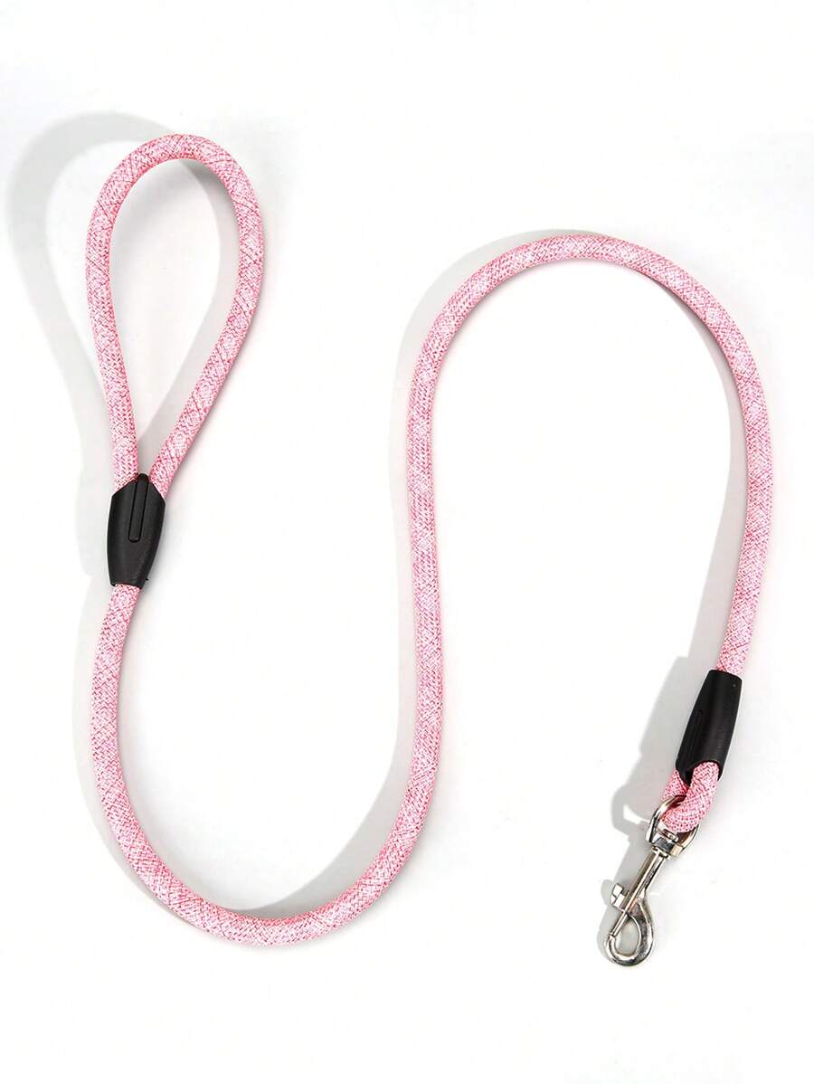 1pc Round Rope Pet Dog/Cat Leash, Outdoor Walking Leash, Prevent Pet From Losing - Pink - View 1