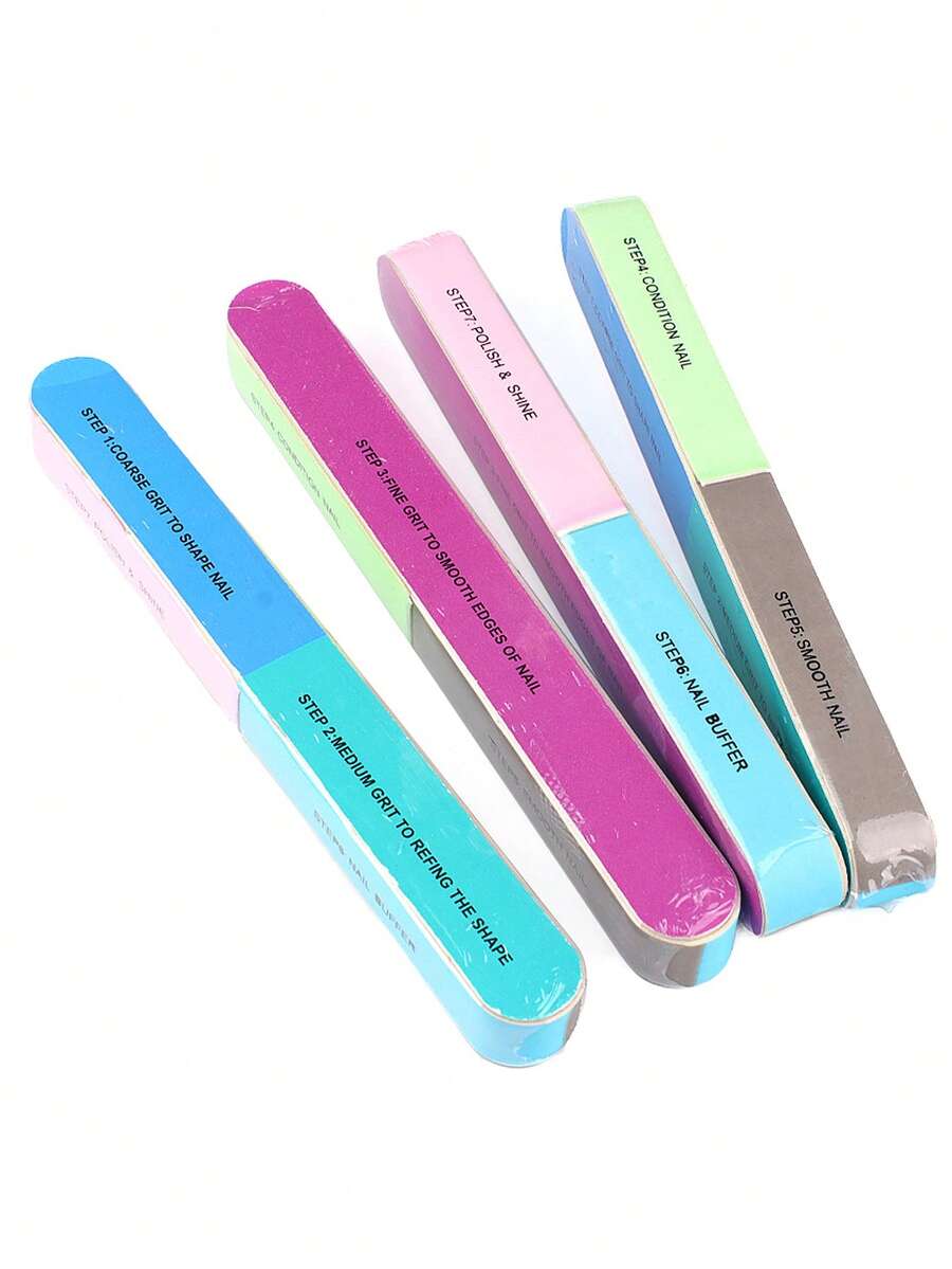 4入組指甲拋光塊拋光銼 - 彩色 - 查看 1