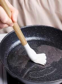 1入組矽膠油刷,現代長手柄油刷適用於廚房 - 白色 - 查看 2