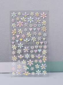 1sheet Flower Pattern Nail Art Sticker Nail Stickers DIY Nails - Multicolor - View 6