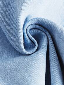 SHEIN Teen Girls Ripped Raw Hem Flare Leg Jeans - Light Wash - View 5