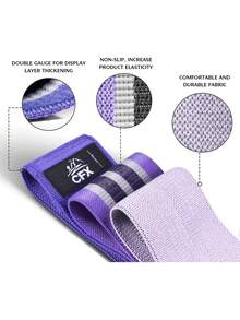 Banda de resistencia poliéster deportivo - Morado - Ver 5