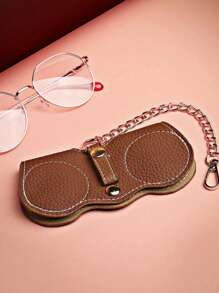 Litchi Embossed Glasses Cover Pu - Brown - View 2