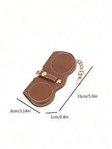 Litchi Embossed Glasses Cover Pu - Brown - View 3
