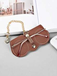 Litchi Embossed Glasses Cover Pu - Brown - View 5