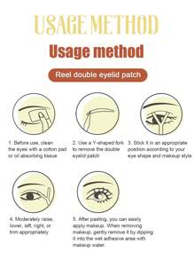 600 piezas de cintas de encaje de malla para párpados dobles, rollo de pegatinas y tiras invisibles para párpados dobles, pegatina adhesiva de encaje de celosía transparente, herramienta de cinta para ojos - Carne - Ver 4