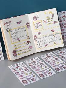 3pcs Cartoon Graphic Assorted Sticker, Cute Multi-purpose Decorative Sticker For DIY Craft, Decoration, Hand Account