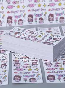 3pcs Cartoon Graphic Assorted Sticker, Cute Multi-purpose Decorative Sticker For DIY Craft, Decoration, Hand Account