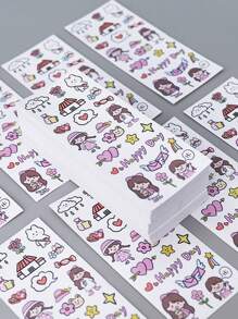3pcs Cartoon Graphic Assorted Sticker, Cute Multi-purpose Decorative Sticker For DIY Craft, Decoration, Hand Account