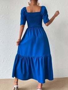Calvaya Sweetheart Neck Ruffle Hem Dress Maxi Women Outfit