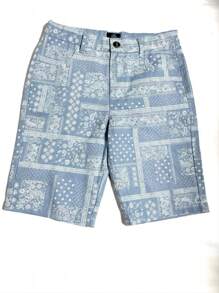 Tween Boys' Printed Antique Style Casual Vacation Shorts For Summer
