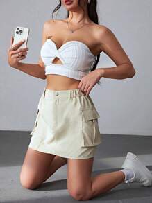 Coolane 側翻蓋口袋工裝裙