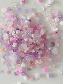 3D花朵和心形設計美甲裝飾1入組女士ABS美甲裝飾 - 彩色 - 查看 4