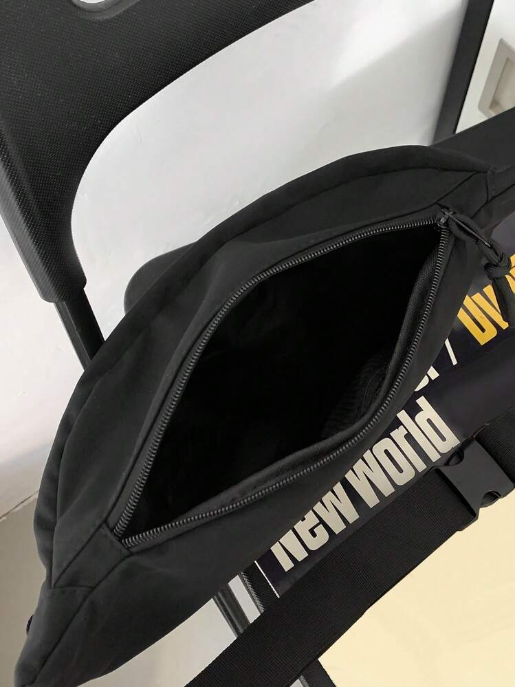 Zip Front Fanny Pack Black Large Capacity College Bag Dad For Books Multi-Functional Dorm University Gifts Men Bag Belt Bag Sling Bag Winter Bum Bag Zipper Bag Laptop Shoulder Bag Rider Bag Black Bag Student Multi-Functional Outdoor Vacation Chest Bag Travel Essentials Holiday Essentials Bag For Men Bags Summer Back To School Bag Pack Waist Bag Spring School Supplies Belts New Life Items For Students Men Essentials Side Bag Fashion Men's Bags Graduation - Black - View 4