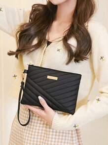 2023 New Women's Fashion All-Match Embroidery Line Handbag Mobile Phone Bag Casual - Black - View 2