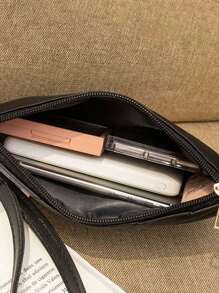 2023 New Women's Fashion All-Match Embroidery Line Handbag Mobile Phone Bag Casual - Black - View 6