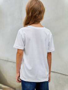 Niñas Camiseta con estampado de slogan - Blanco - Ver 2