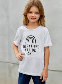 Niñas Camiseta con estampado de slogan - Blanco - Ver 5