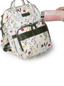 Bebé Mochila bolsa de pañal con patrón de flor multifuncional para - Multicolor - Ver 5