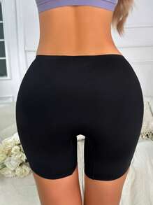 纯色短裤 - 黑色 - 查看 4