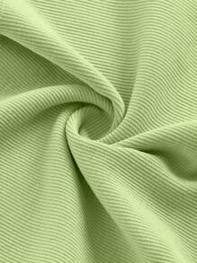 SHEIN EZwear 素色掛脖上衣 - 青檸色 - 查看 4