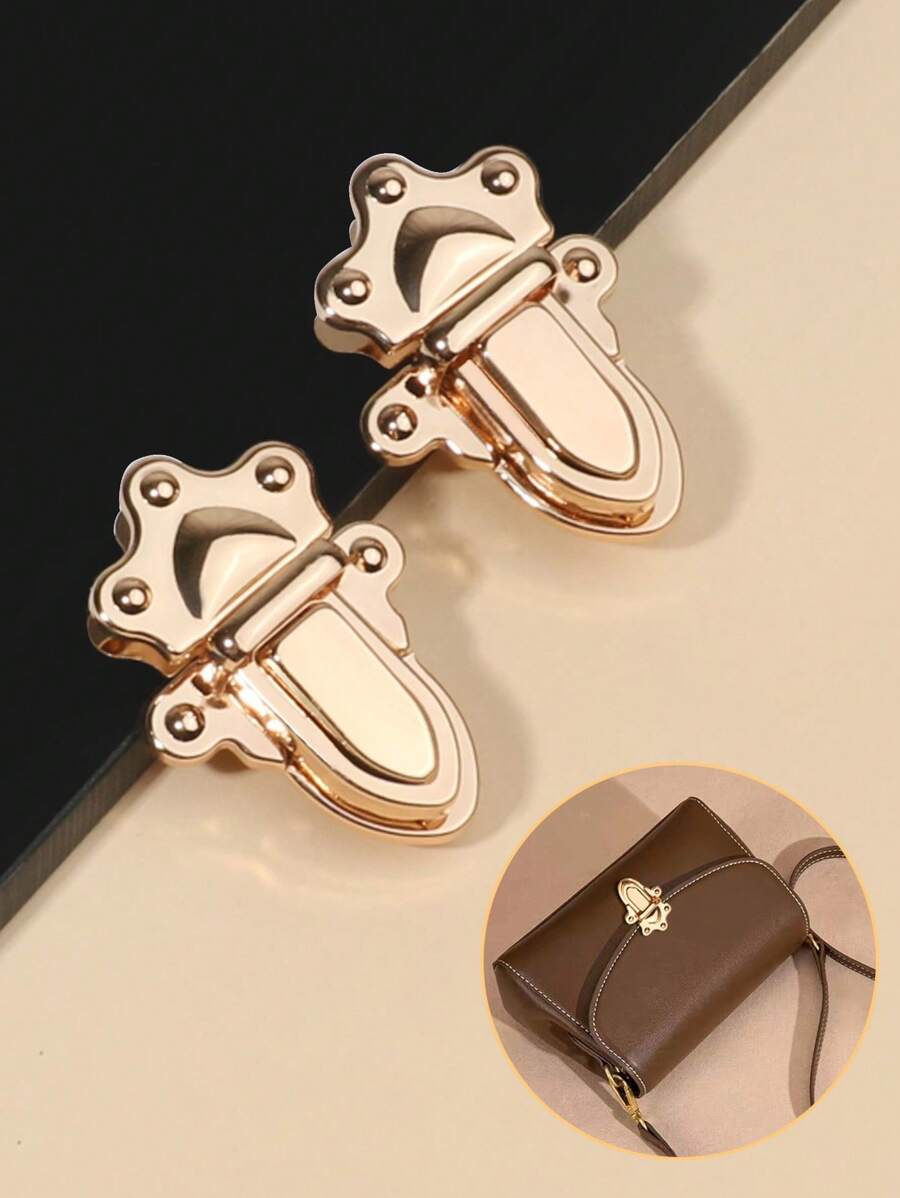 2pcs Push Lock DIY Bag Accessories - Gold - View 1