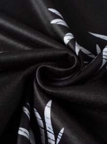 Manfinity Men Plants Print Polo Shirt - Black - View 4