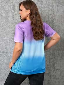 Áo thun Plus size Ombre Giải trí - Nhiều màu - Xem 2