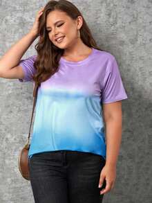 Áo thun Plus size Ombre Giải trí - Nhiều màu - Xem 3