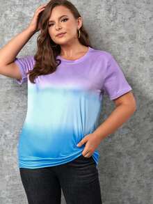 Áo thun Plus size Ombre Giải trí - Nhiều màu - Xem 4