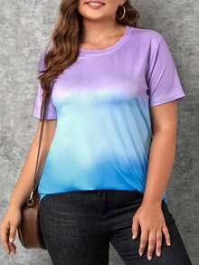 Áo thun Plus size Ombre Giải trí - Nhiều màu - Xem 5