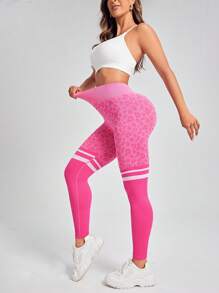 Yoga Trendy 豹紋印花收復運動打底褲