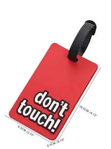 1 thẻ hành lý đồ họa chữ cái bằng silicon - Đỏ - Xem 4