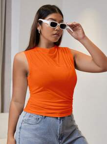 CovetEZ Top tank unicolor fruncido - Naranja - Ver 3
